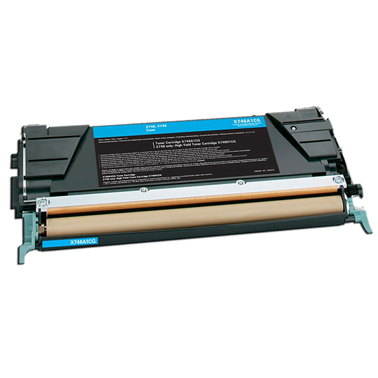 Premium Quality Cyan Toner compatible with Lexmark X746A1CG
