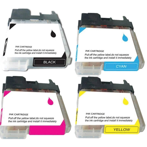 Premium Quality BK, C, M, Y High Capacity Inkjet Cartridges compatible with Brother LC-65BK (LC-65M)