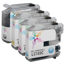 Premium Quality Black, Cyan, Magenta, Yellow High Capacity Inkjet Cartridges compatible with Brother LC-103Bk (LC-103M)