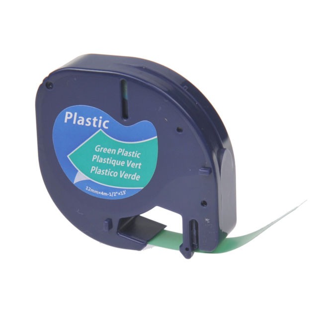 Premium Quality Black on Green P-Touch Label Tape compatible with DYMO 91334