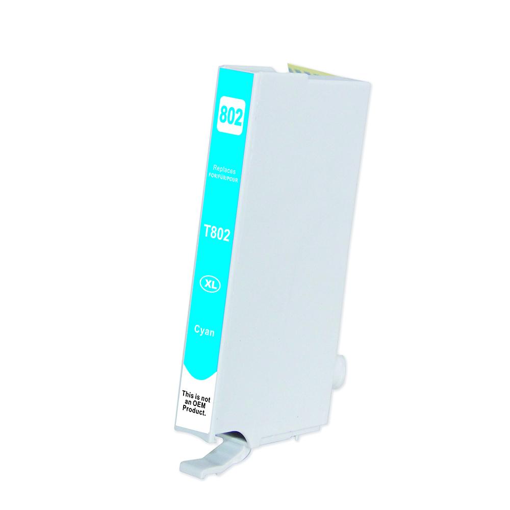 Premium Quality Cyan High Capacity Ink Cartridge compatible with Epson T802xl220 (Epson 802XL)
