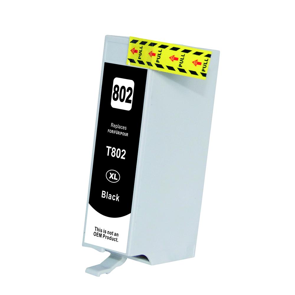 Premium Quality Black High Capacity Ink Cartridge compatible with Epson T802xl120 (Epson 802XL)
