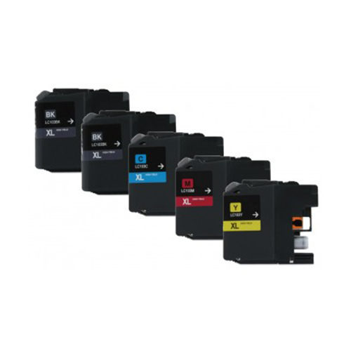 Premium Quality Black, Cyan, Magenta, Yellow High Capacity Inkjet Cartridge compatible with Brother LC-103Bk, LC-103C, LC-103M, LC-103Y