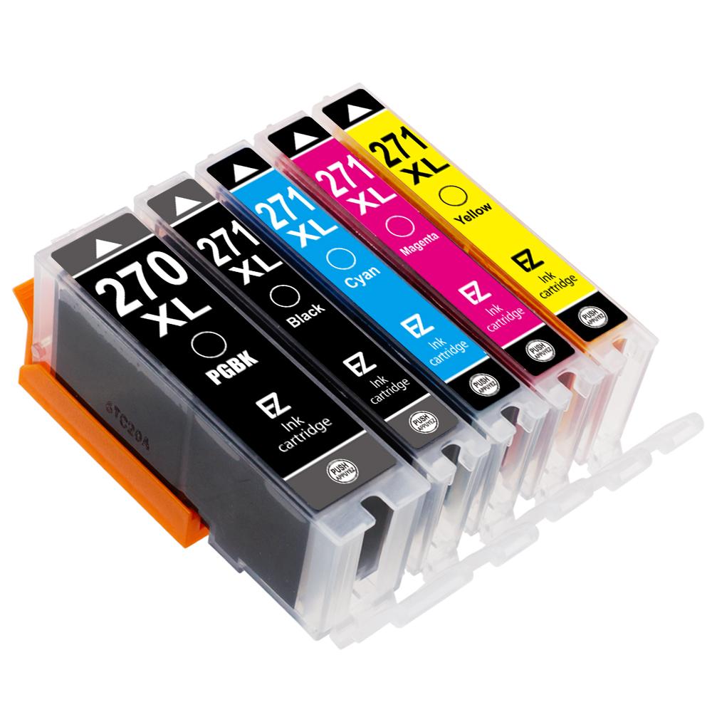 Premium Quality Black, Cyan, Magenta, Yellow High Capacity Inkjet Cartridges compatible with Canon PGI-270xl, CLI-271xl