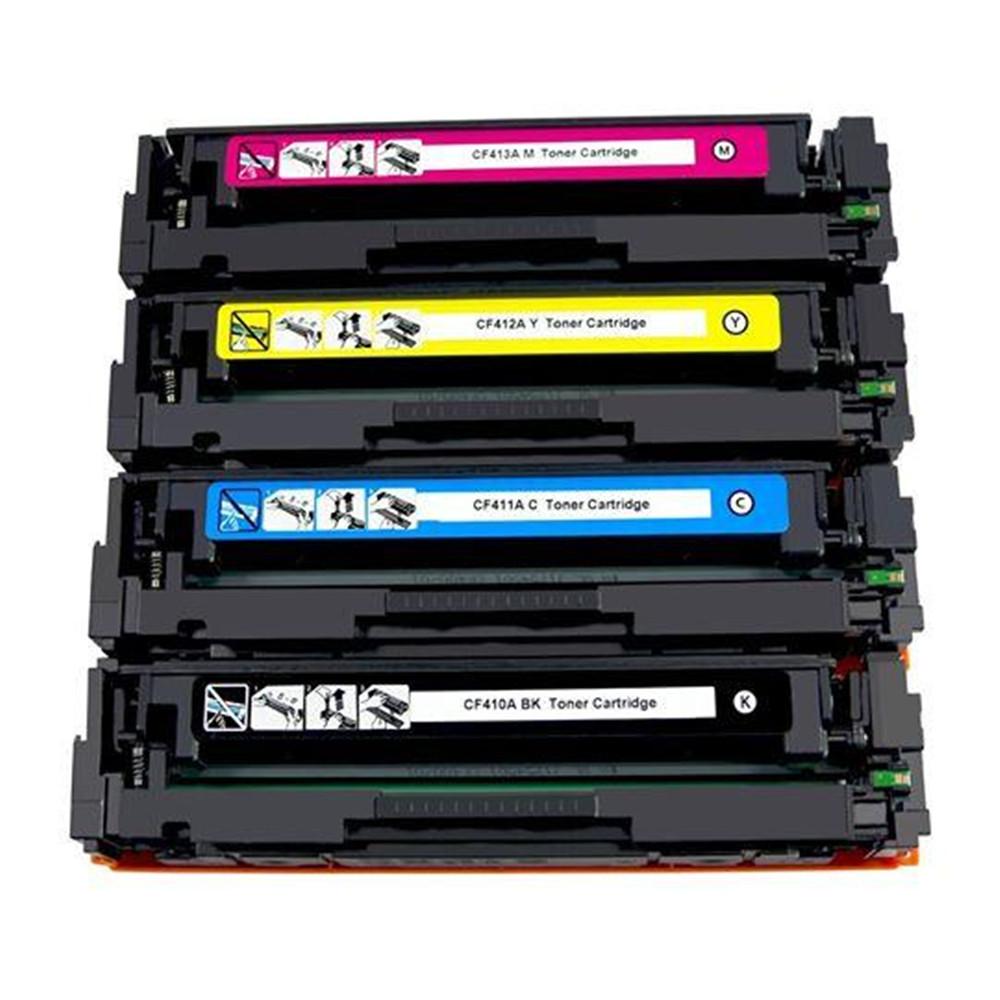 Premium Quality Black, Cyan, Magenta, Yellow Toner Cartridges compatible with HP CF410A, CF411A, CF412A, CF413A (HP 410A)
