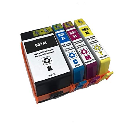 Premium Quality Black, Cyan, Magenta, Yellow High Capacity Inkjet Cartridges compatible with HP T6M02AN, T6M06AN, T6M10AN, T6M14AN (HP 902XL)