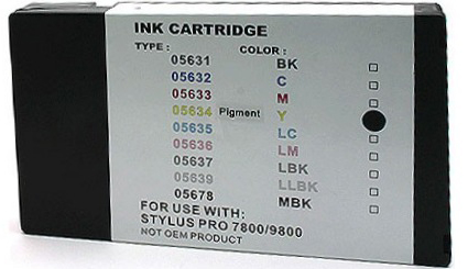 Premium Quality Yellow Pigment Inkjet Cartridge compatible with the Epson T563400