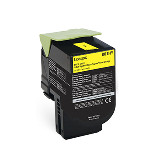 Premium Quality High Capacity Yellow Toner Cartridge compatible with the Lexmark 80C1HY0