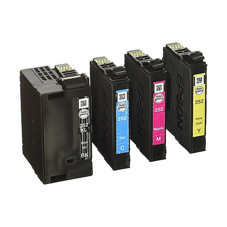 Premium Quality 1 each Black. Cyan. Magenta. Yellow Inkjet Cartridges compatible with Epson T252XL-BCS (T252XL120.T252220.T252320.T252420)