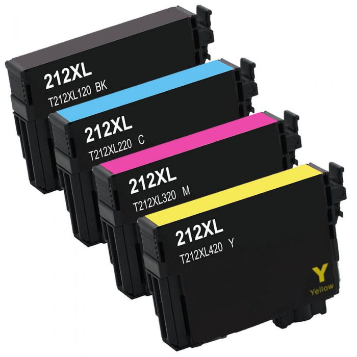Premium Quality 2 Black. 1 each Cyan. Magenta. Yellow Inkjets compatible with Epson T212XL120. T212XL220. T212XL320. T212XL420 (Epson 212XL)