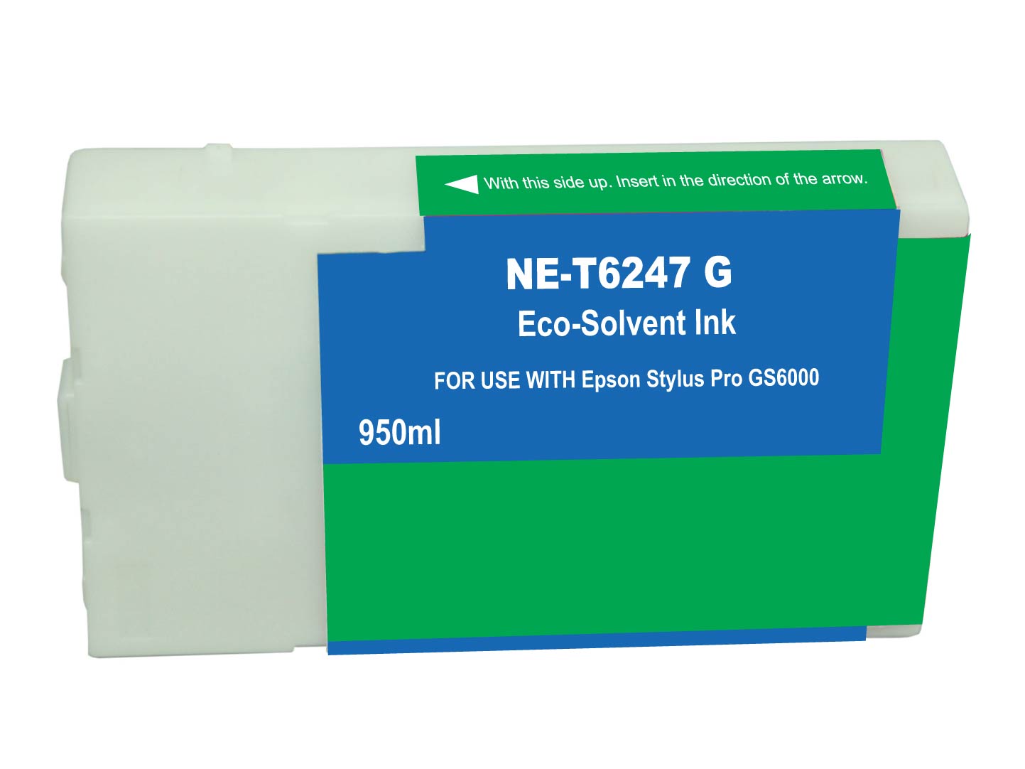 Premium Quality Green Solvent Inkjet Cartridge compatible with the Epson T624700