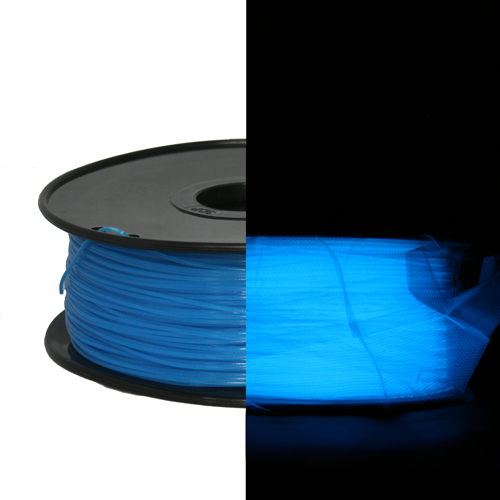 Premium Quality Glow in dark. Glow Blue PLA 3D Filament compatible with the Universal PFPLAGBU