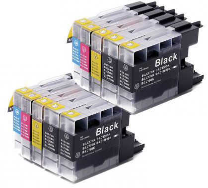 Premium Quality High Capacity BK. C. M. Y (Bulk Package-4 pcs LC79Bk. 2pcs each of LC79C.M.Y)  Inkjet Cartridges compatible with the Brother  LC-79BK/C/M/Y