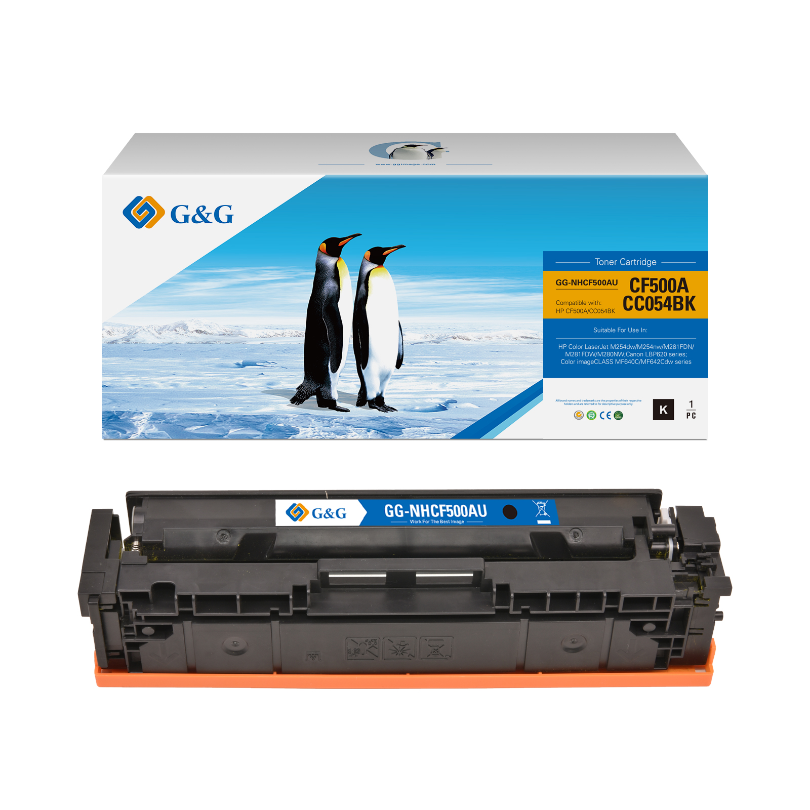 G and G Brand Premium CF500A (HP 202A) Compatible HP Black Toner Cartridge