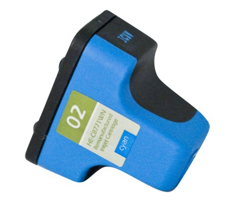 Premium Quality Cyan Inkjet Cartridge compatible with the HP (HP 02) C8771WN