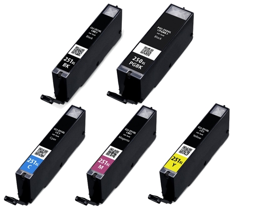 Premium Quality Black. Cyan. Magent. Yellow Inkjet Cartridges compatible with Canon 6448B001. 6449B001. 6450B001. 6451B001