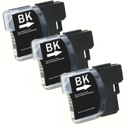 Premium Quality  BK. C. M. Y (Bulk Package-4 pcs LC61Bk. 2pcs each of LC61C.M.Y)  Inkjet Cartridges compatible with the Brother  LC-61BK/C/M/Y